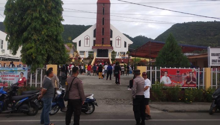 Polisi Laksanakan Pengamanan Rangkaian Perayaan Paskah Jemaat Bukit Zaitun Luwuk