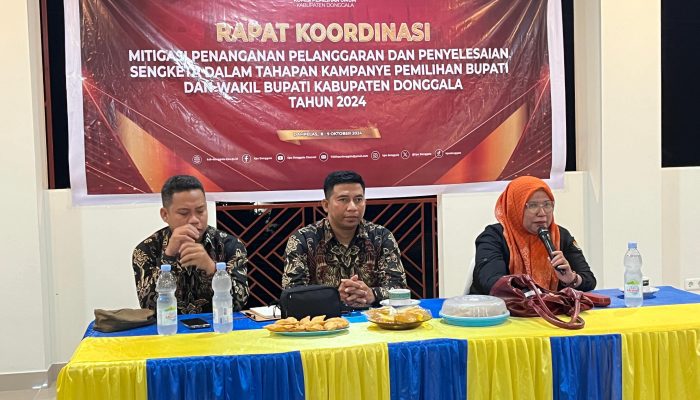 KPU Donggala Rakor Mitigasi Penanganan Pelanggaran dan Penyelesaian Sengketa Pilkada 2024